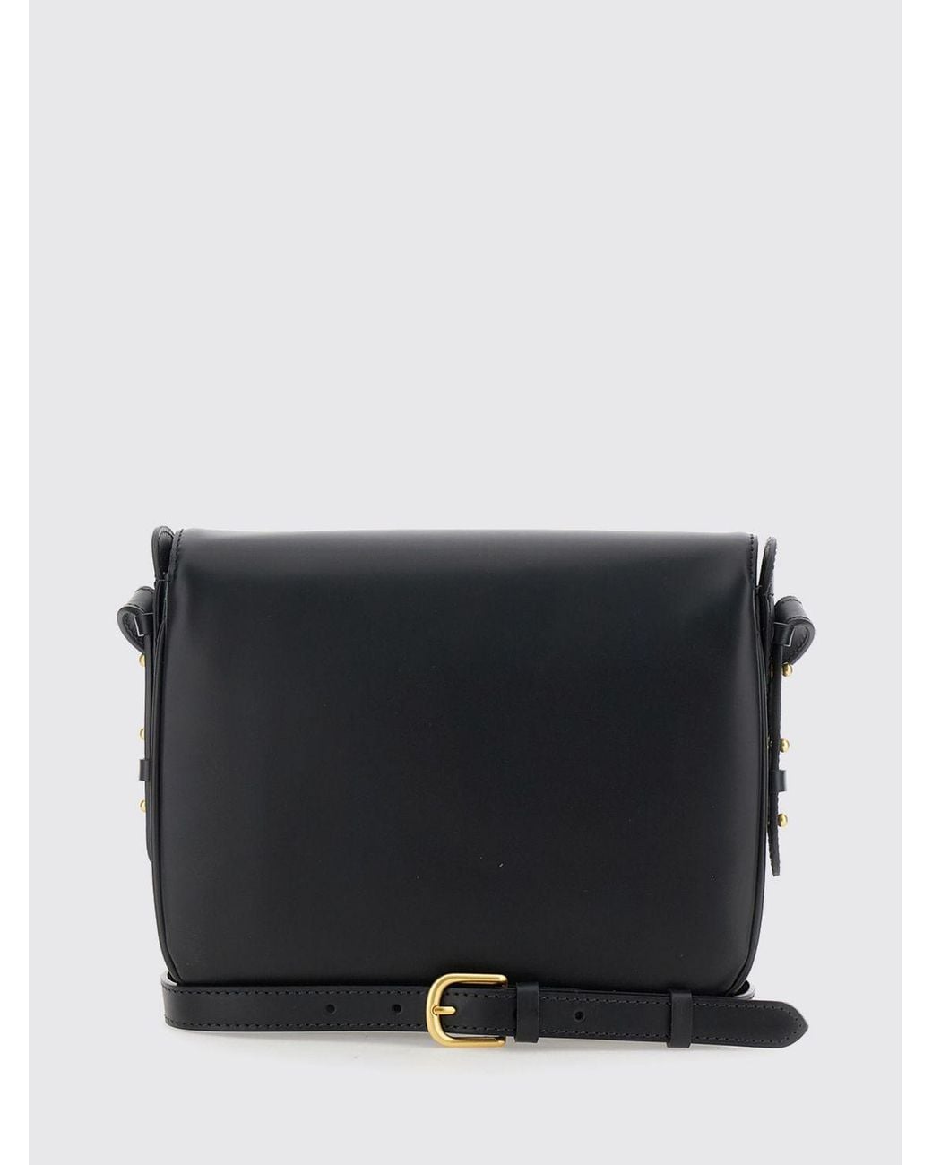 Soeur Black Bellissima Smooth Leather Crossbody Bag With Buckle Closure