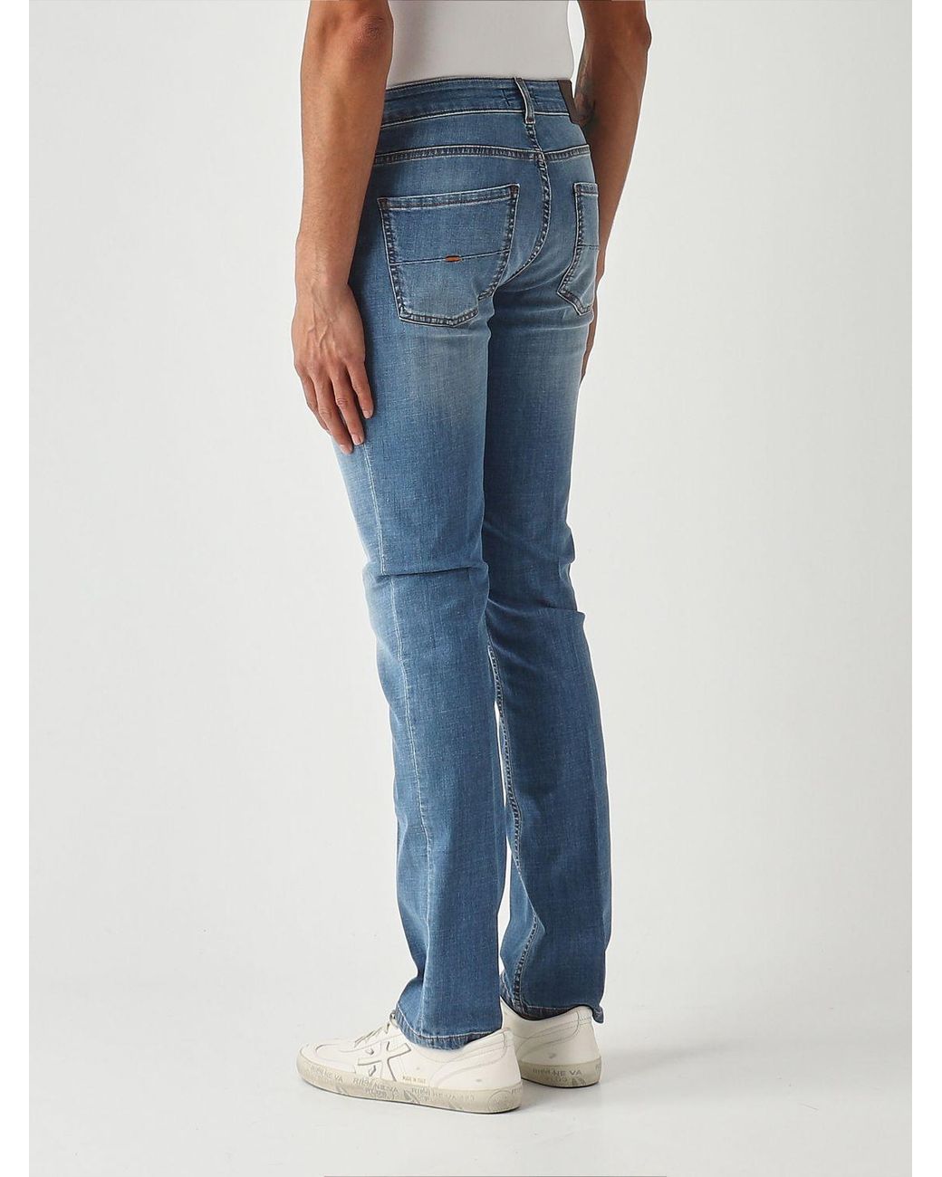 Fay Blue Stretch Slim Fit Jeans for men