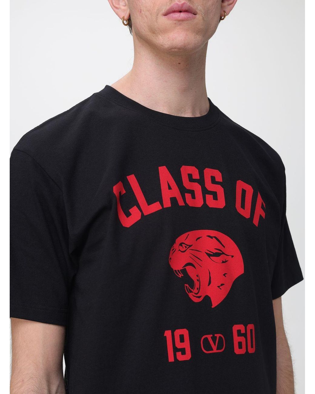 Valentino Black Cotton T-Shirt With Logo for men