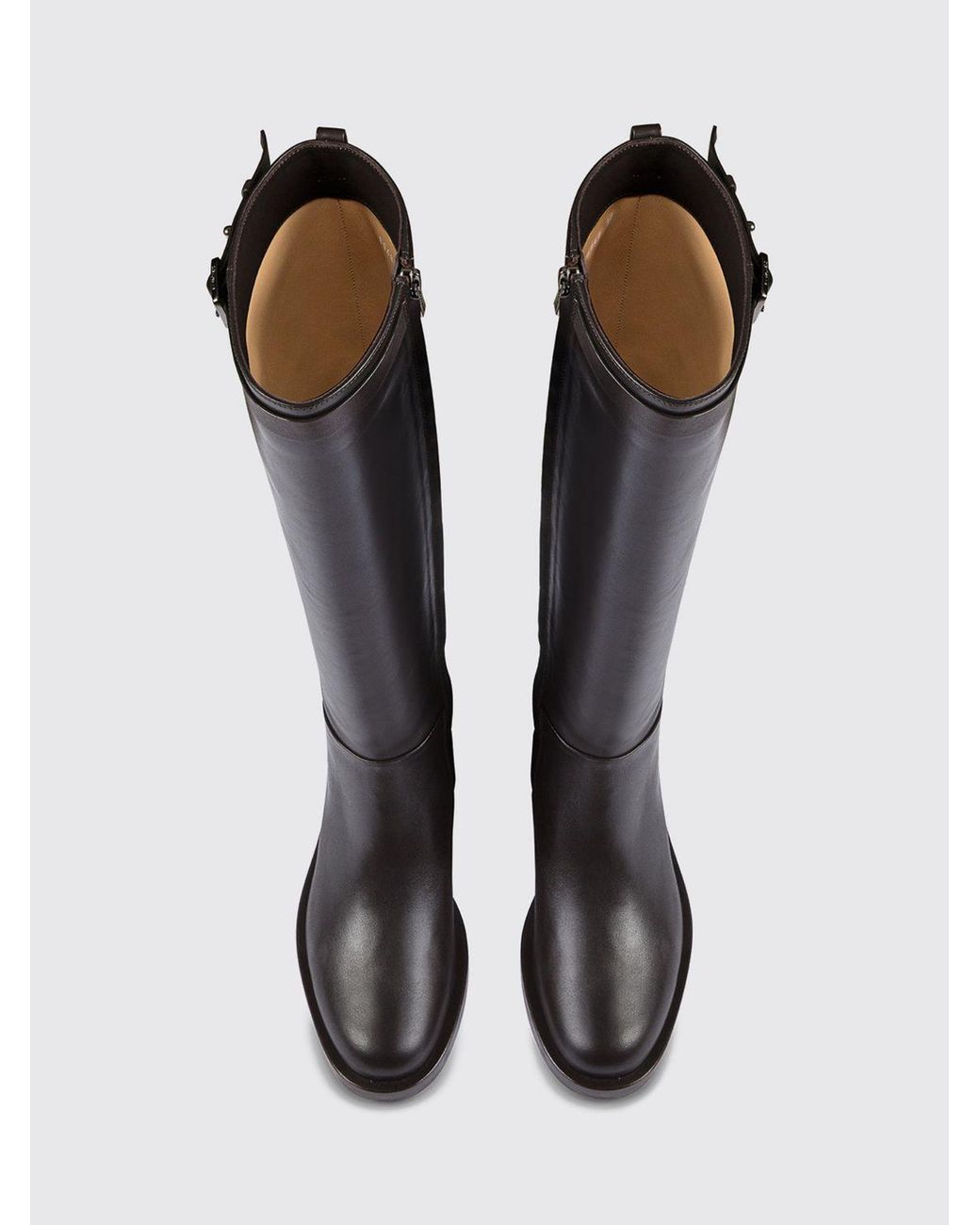 Doucal's Black Smooth Calfskin Knee-High Boots With Side Zip