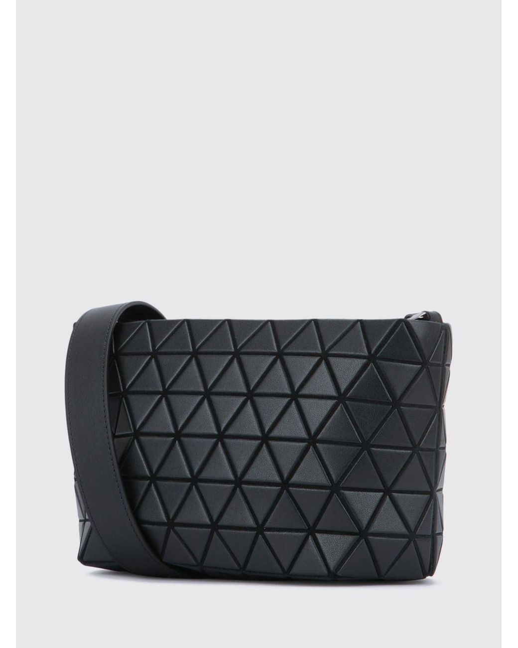 Issey Miyake Gray Pvc Crossbody Bag With Geometric Design