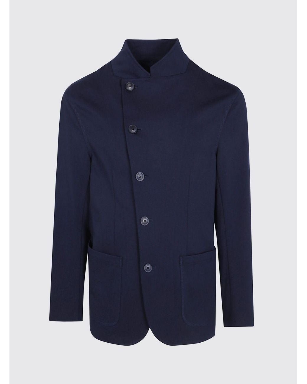 Emporio Armani Blue Slim Fit Double-Breasted Short Jacket for men