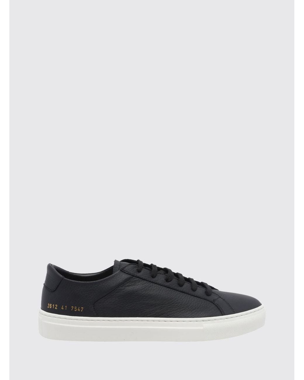 Common Projects White Achilles Grained Leather Low-Top Sneakers With Printed Logo for men