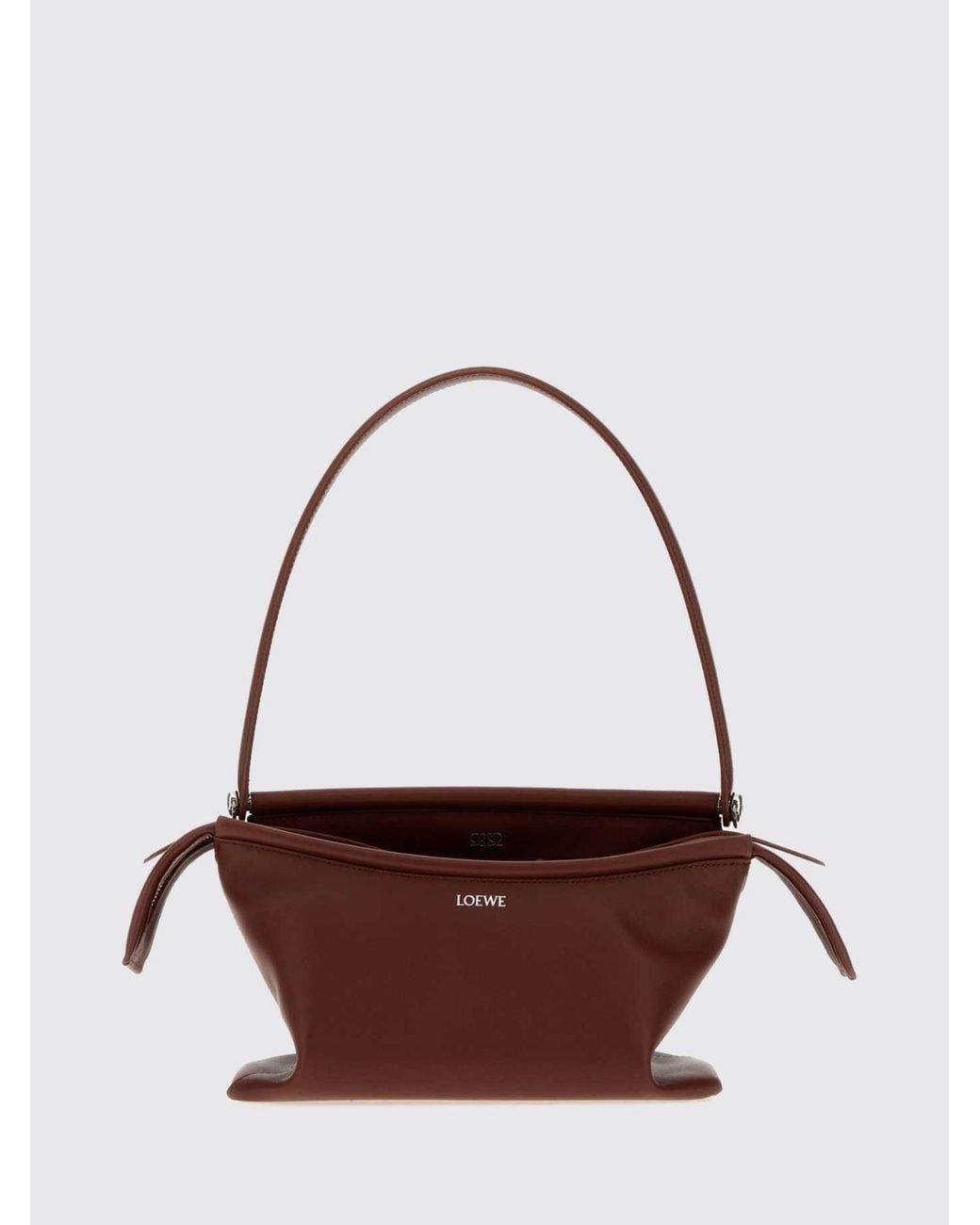 Loewe Brown Whisker Smooth Calfskin Shoulder Bag With Flat Handle