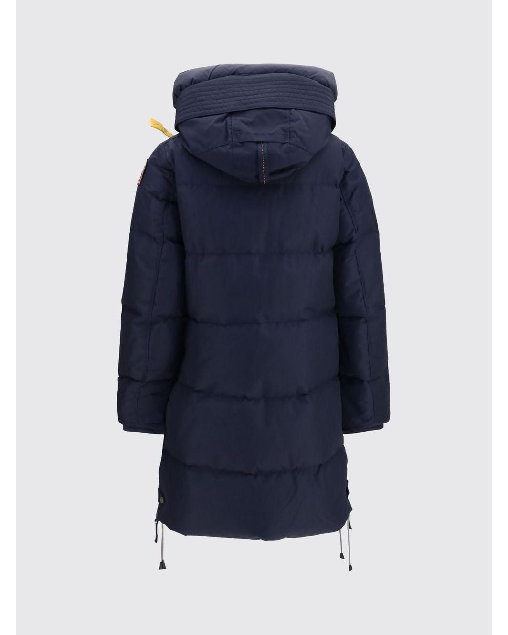 Parajumpers Blue Long Quilted Nylon Down Jacket With Hood And High Neck