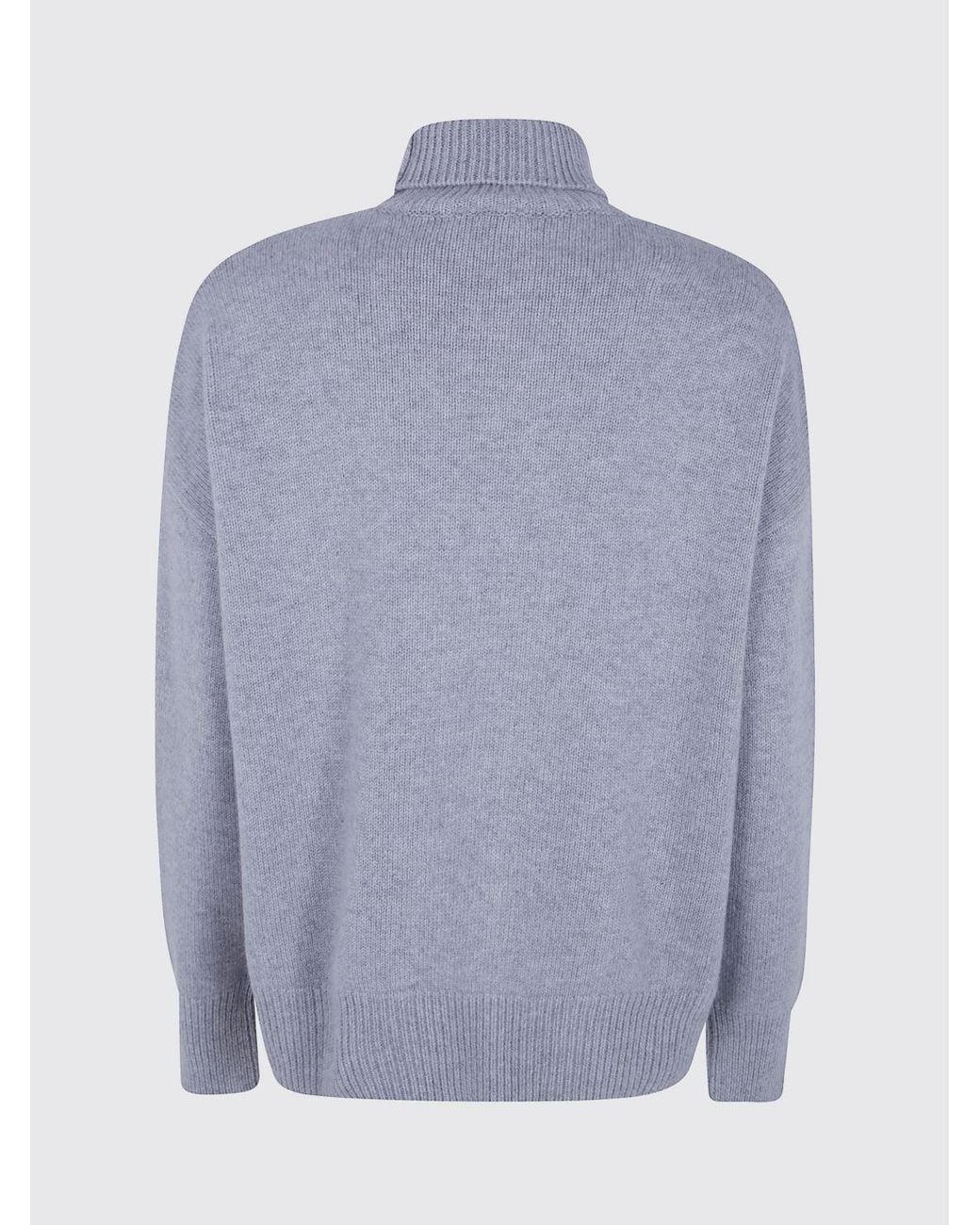 Mrz Blue Dropped Shoulder Virgin Wool And Cashmere Turtleneck Jumper