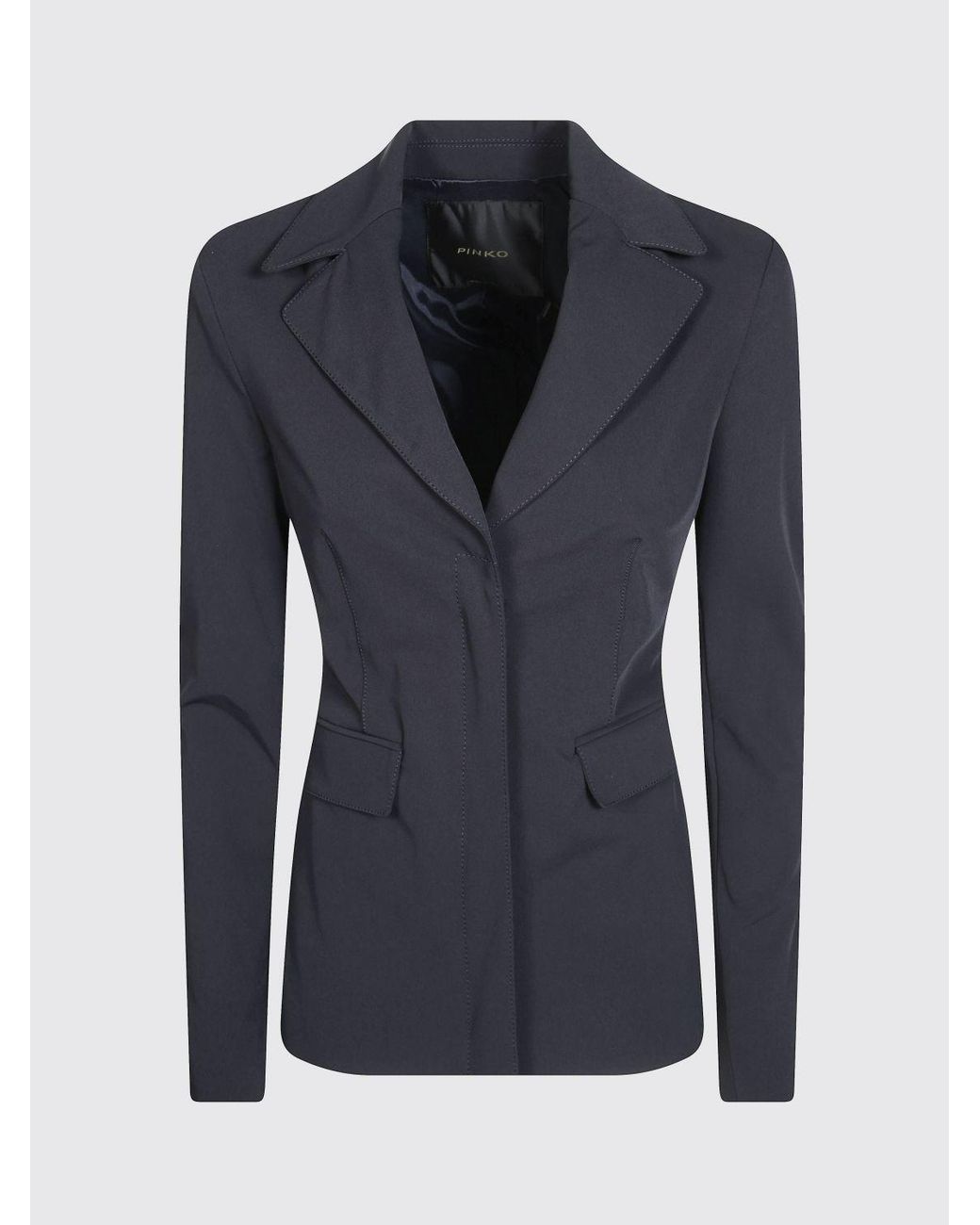 Pinko Blue Cropped Single-Breasted Blazer