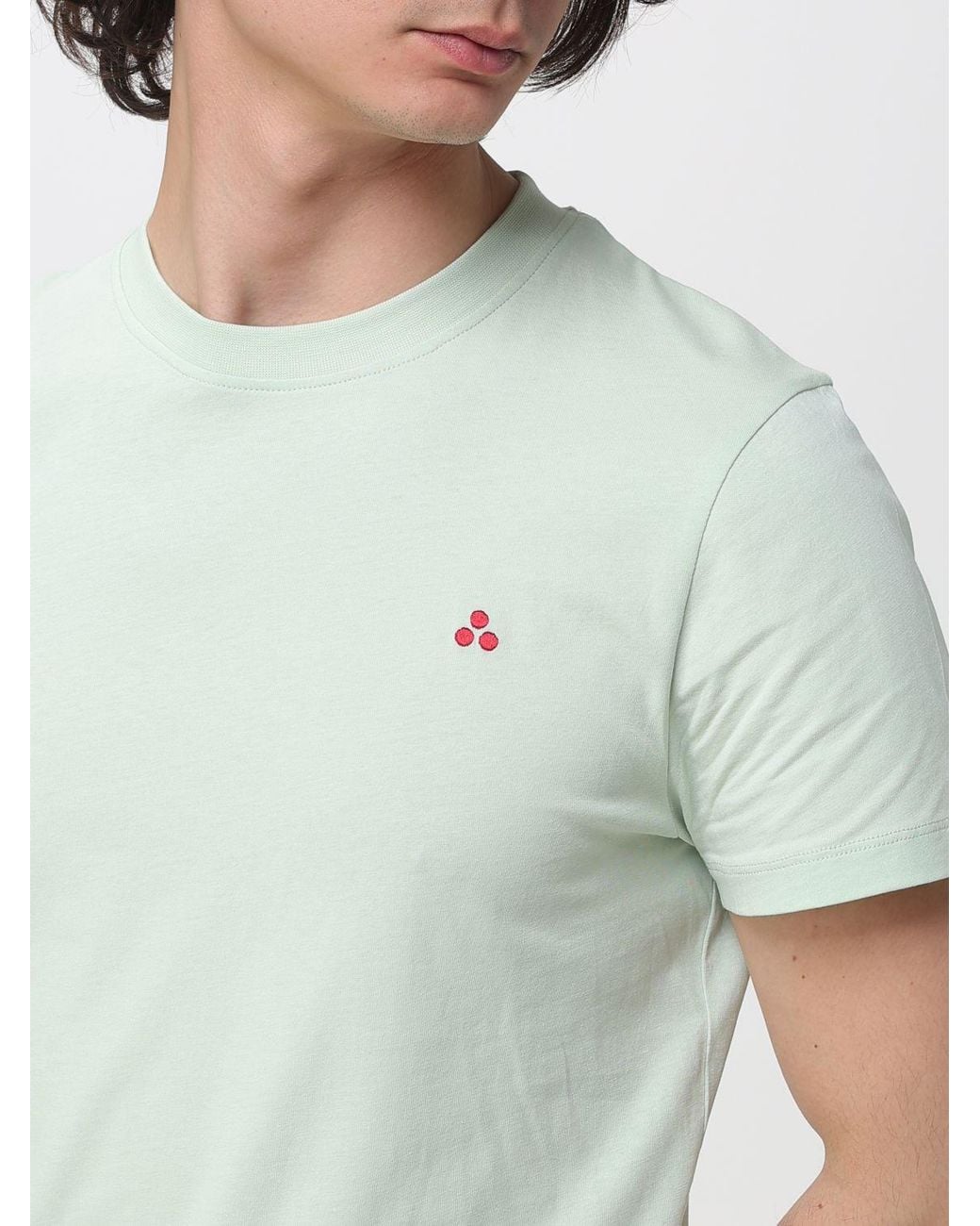 Peuterey Green Cotton T-Shirt With Mini Logo for men