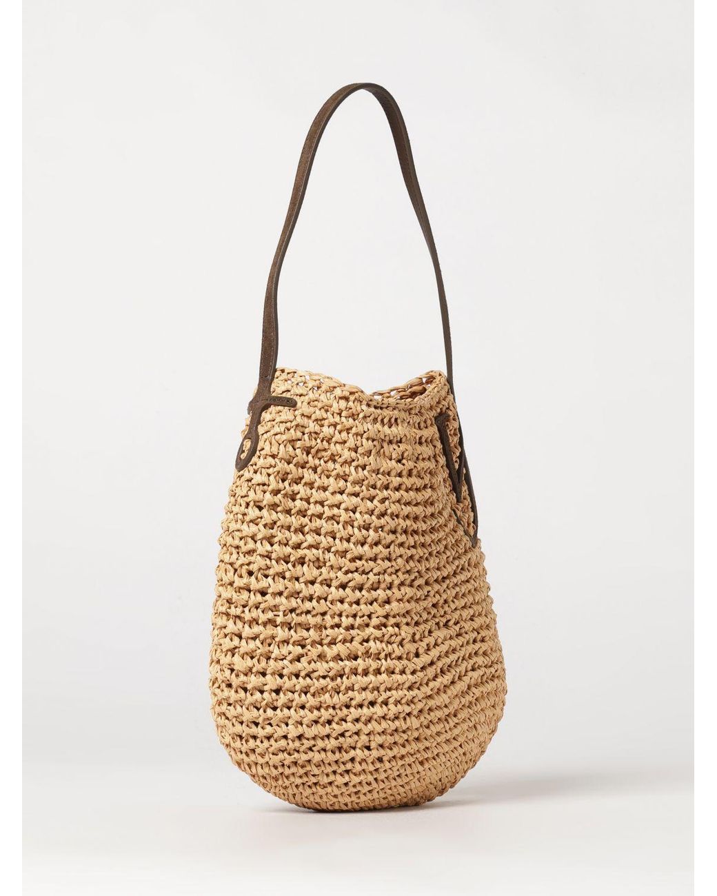 J.W. Anderson Natural Small Bulb Raffia Shoulder Bag With Jw Monogram