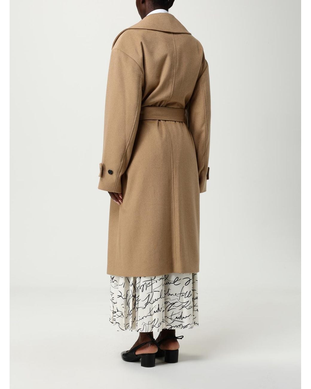 Karl Lagerfeld Natural Belted Coats