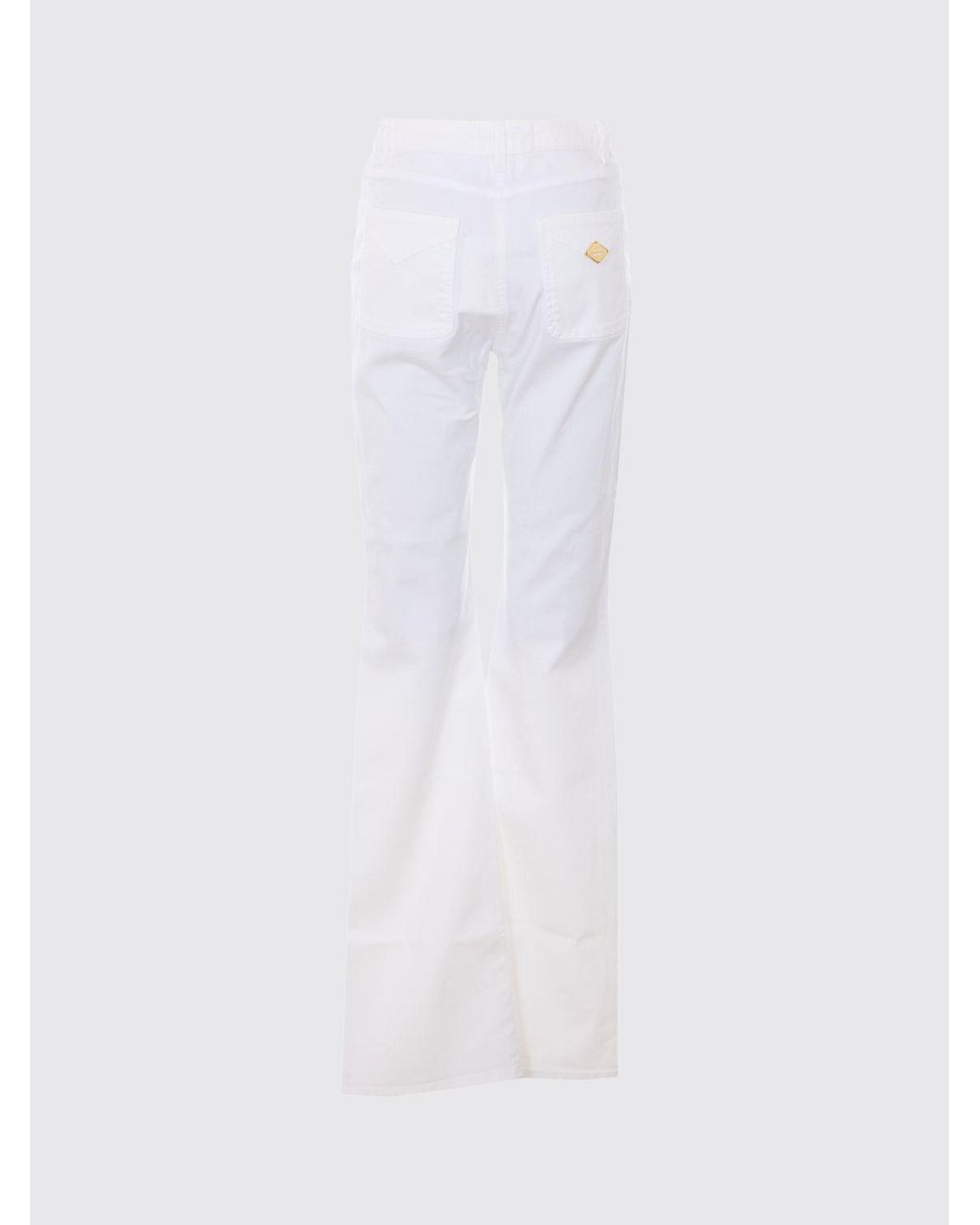 Elisabetta Franchi White Slim Fit Stretch Denim Jeans