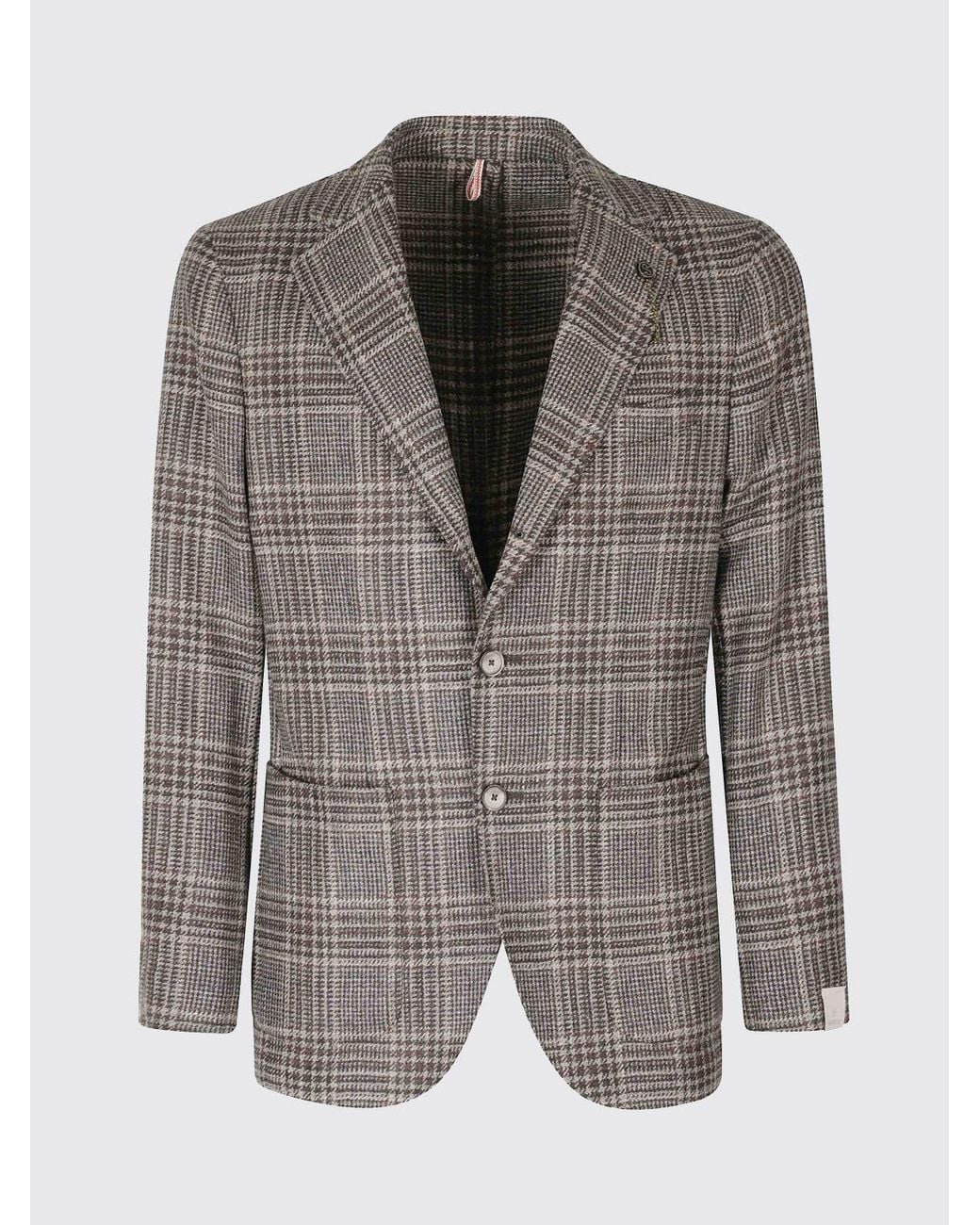 Santaniello Gray Single-Breasted Blazer for men