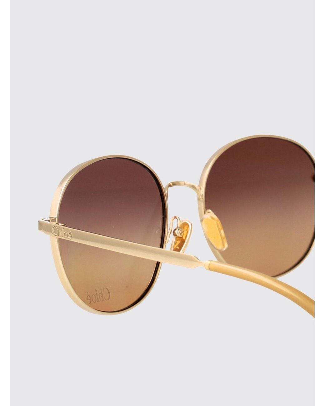 Chloé Metallic Chlo&Eacute Metal Aviator Sunglasses With Rounded Frame
