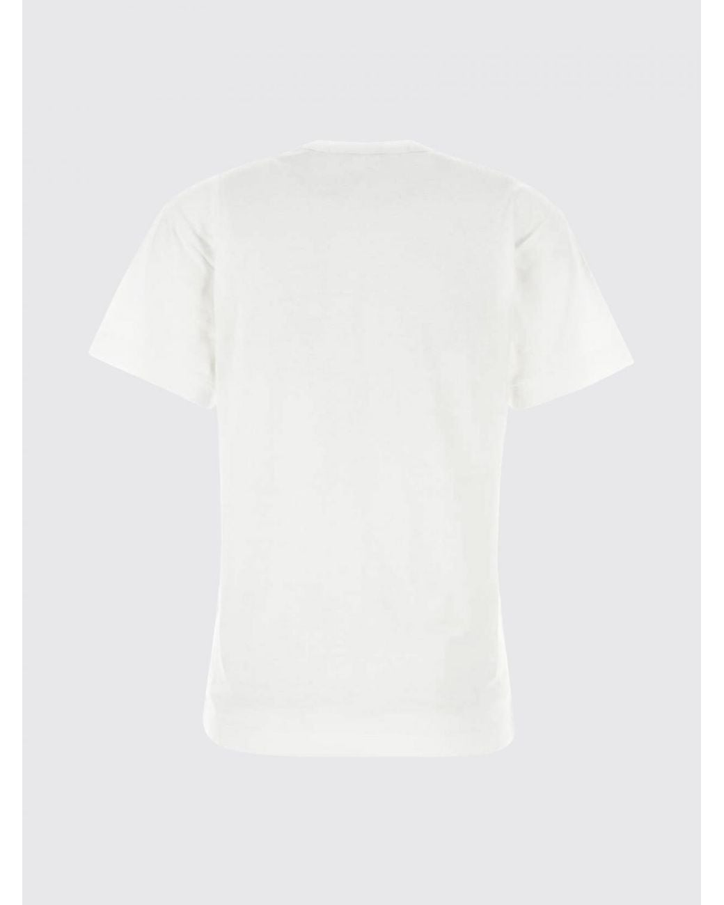 COMME DES GARÇONS PLAY White Comme Des GarÇ Ons Play Contrast Logo Cotton Crew-Neck T-Shirt