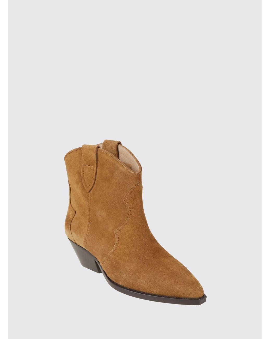 Isabel Marant Brown Suede Low-Heeled Cowboy Boots