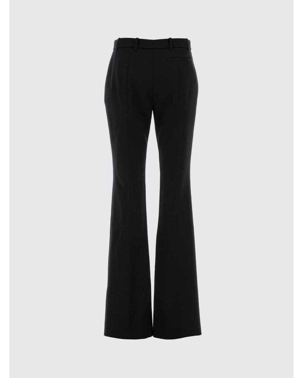 McQueen Black High-Waisted Flared Wool Tailored Trousers