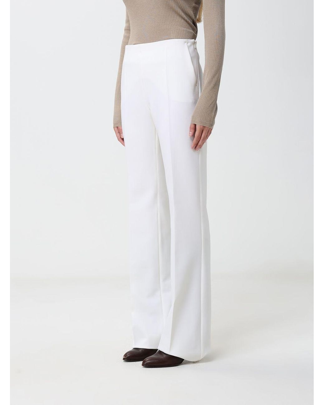 Max Mara White High-Waisted Skinny Trousers