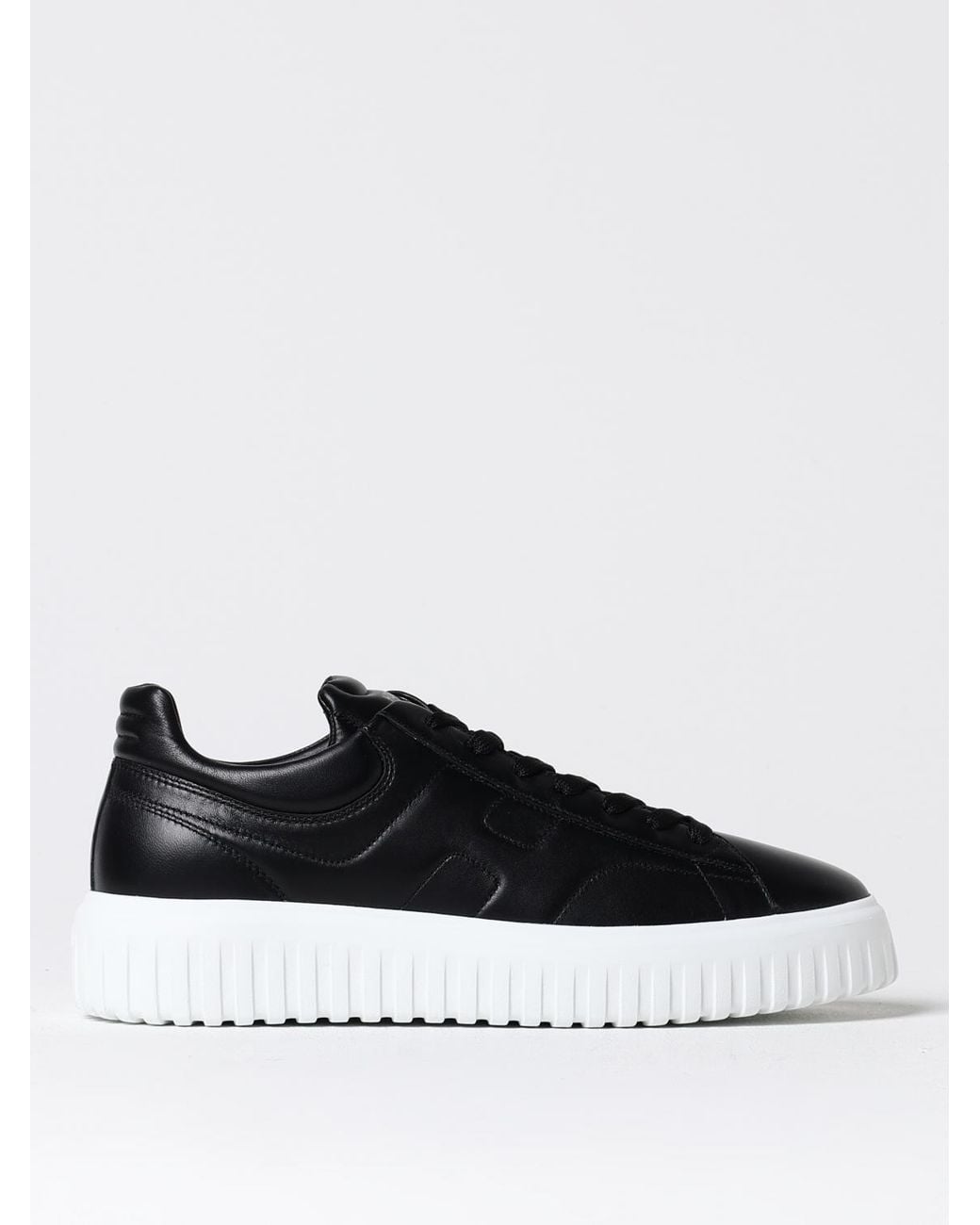Hogan Black H-stripes Sneakers In Leather With Logo for men