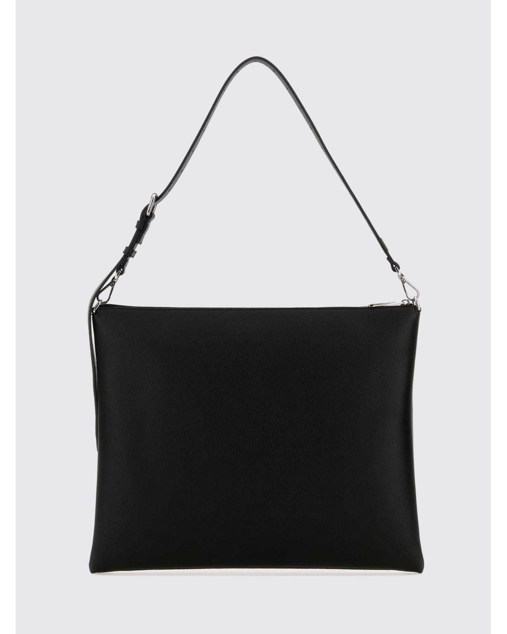 Fendi Black After Leather Shoulder Bag With Embossed Logo And Adjustable Handle for men