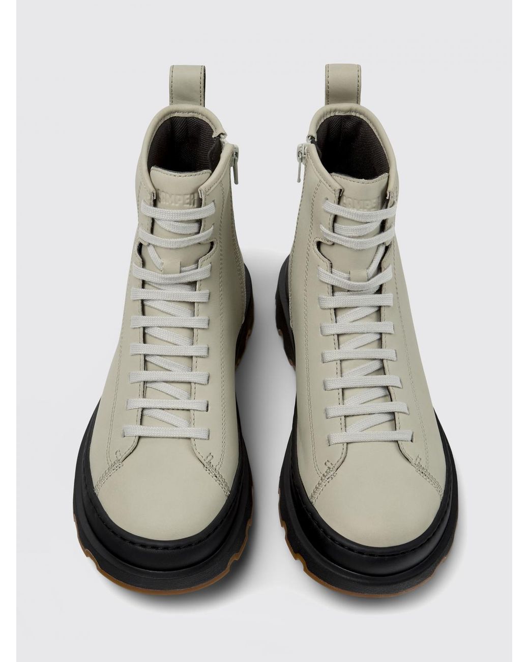 Camper White Brutus+ Leather Ankle Boot