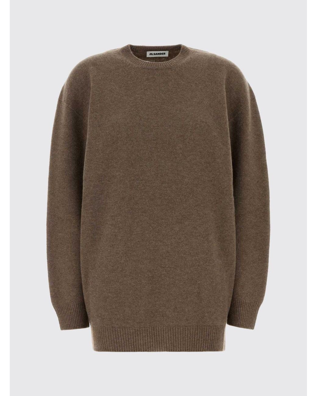 Jil Sander Brown Locker Geschnittener Pullover Aus Woll-Kaschmir-Mischung Mit Überschnittenen Schultern