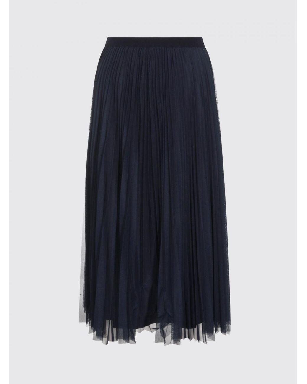 Fabiana Filippi Blue Pleated Crêpe Midi Skirt With A High Elasticated Waist