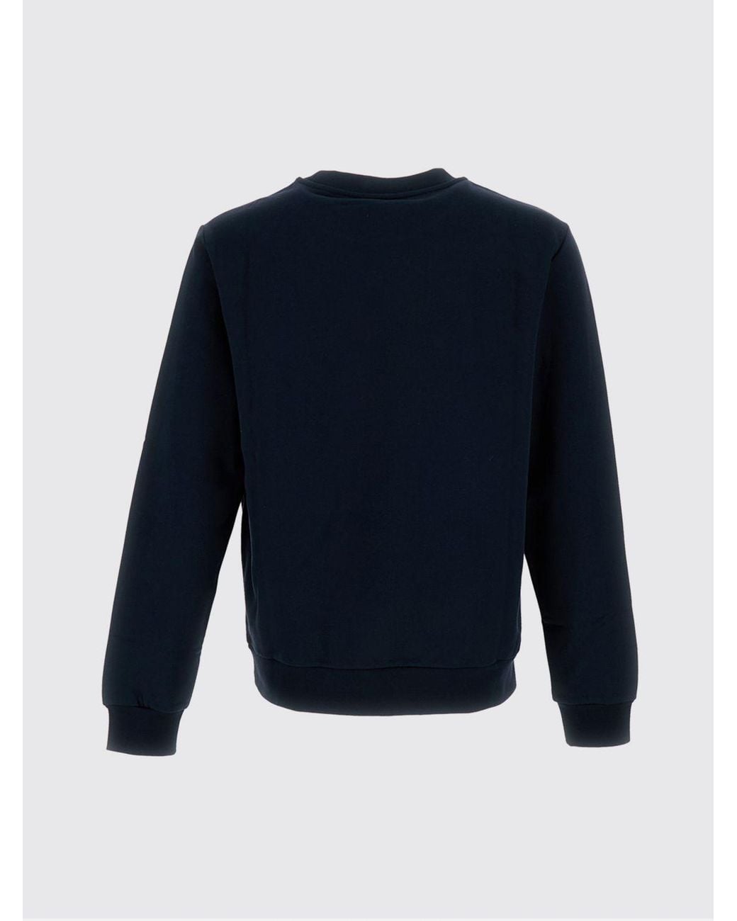 A.P.C. Blue Cotton Crew-Neck Sweatshirt With Logo for men