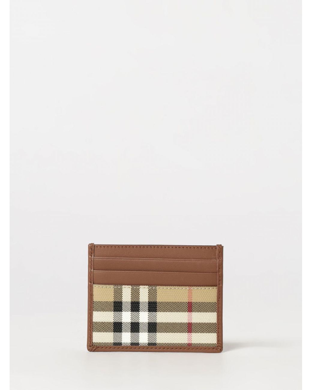 Burberry Natural Check Coated Cotton Card Holder With Six Slots for men