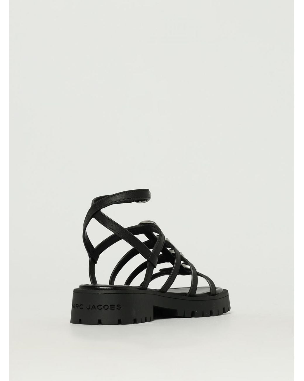 Marc Jacobs Black Platform Buckle Gladiator Sandals