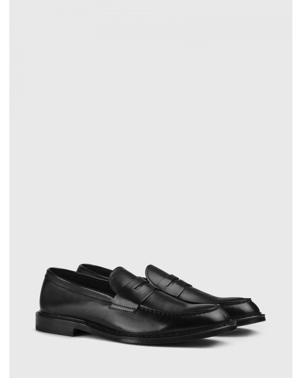 Doucal's White Leather Loafers for men