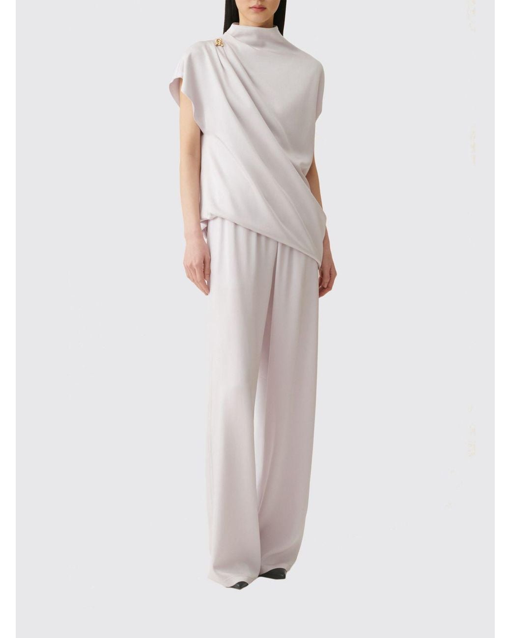 Fabiana Filippi Pink High-Waisted Wide-Leg Palazzo Trousers With Elastic Waistband