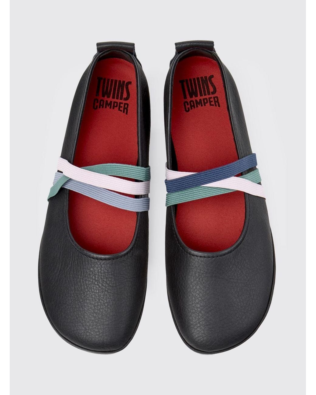 Camper White Twins Leather Ballerinas