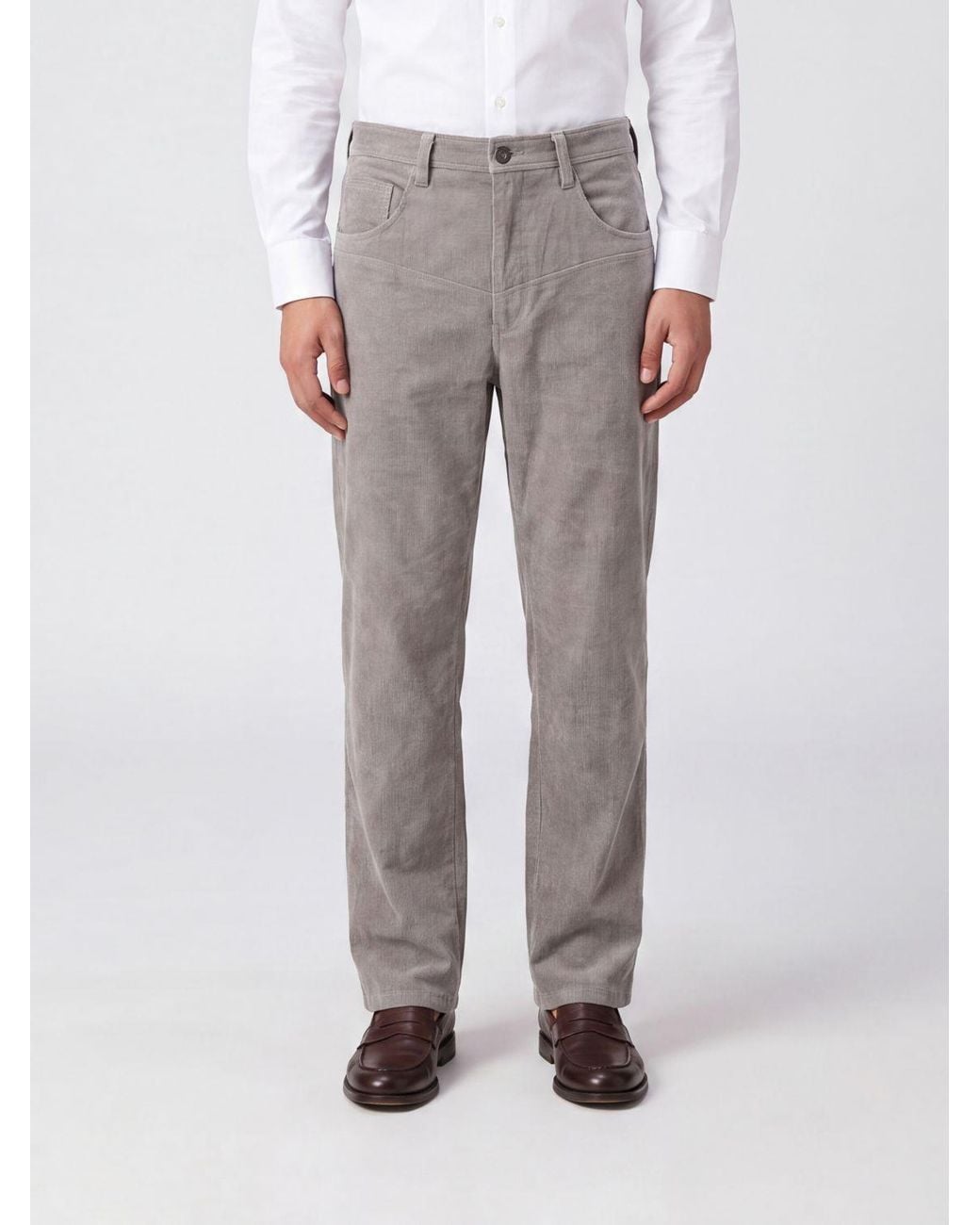 Ziggy Chen Gray Wide-Leg Five-Pocket Jeans for men