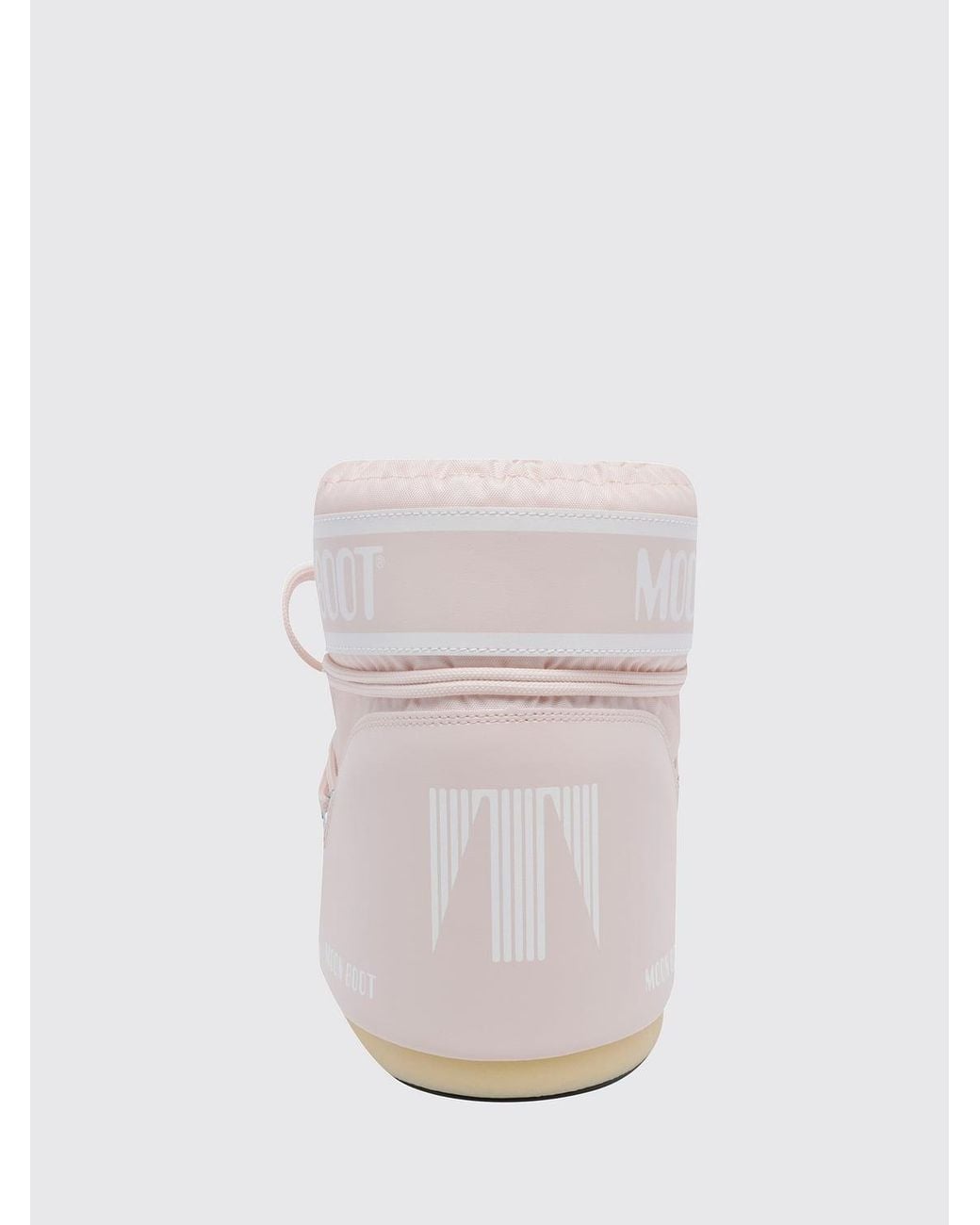 Moon Boot Pink Low Nylon Snow Boots With Logo And Adjustable Laces