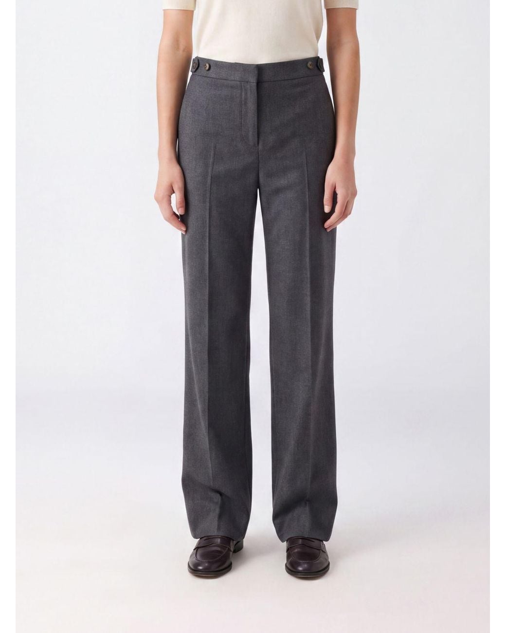 Stella McCartney Blue High-Waisted Straight-Leg Trousers