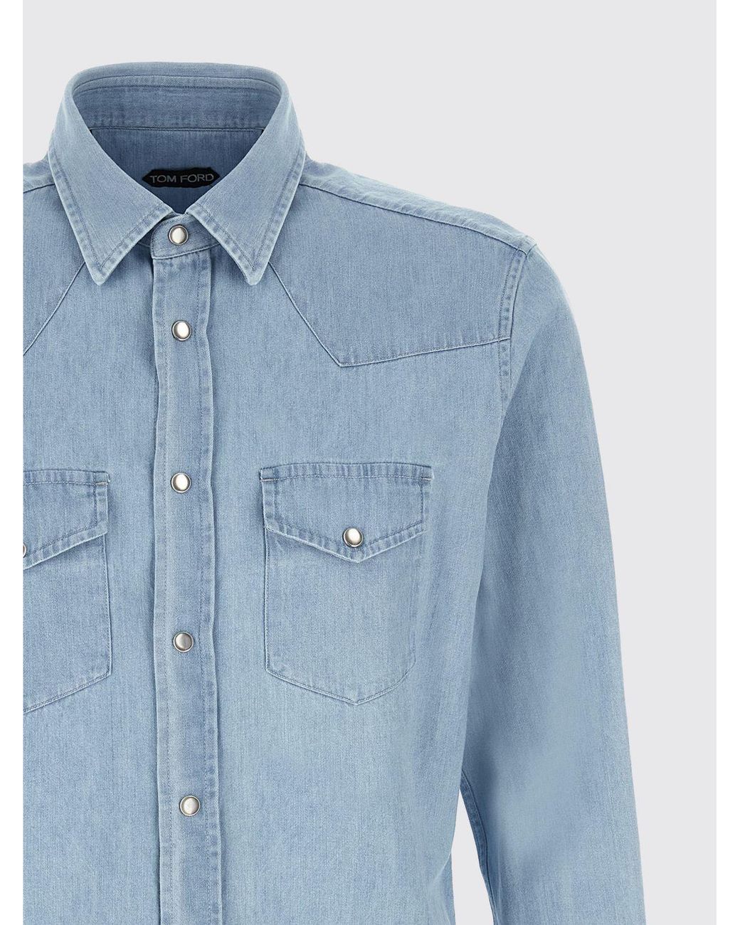 Tom Ford Blue Cotton Shirt for men