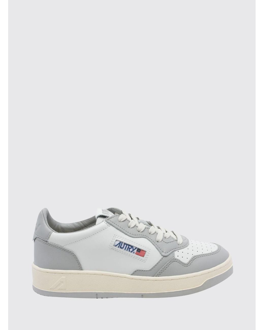 Autry White Medalist Low Two-Tone Calfskin And Suede Trainers for men