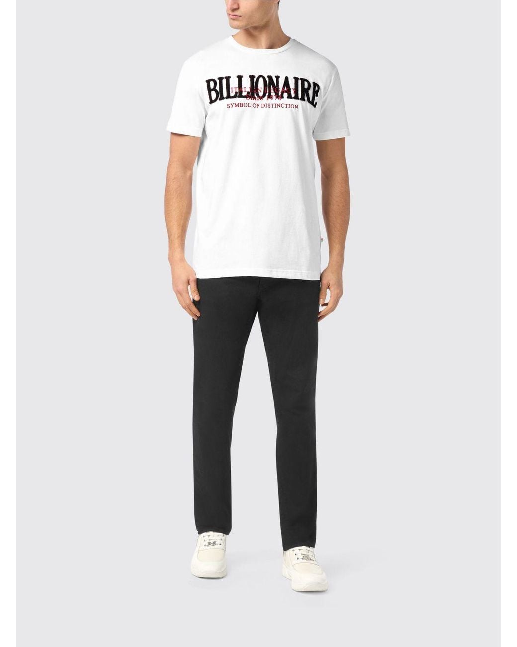 Billionaire White Cotton T-Shirt With Logo for men