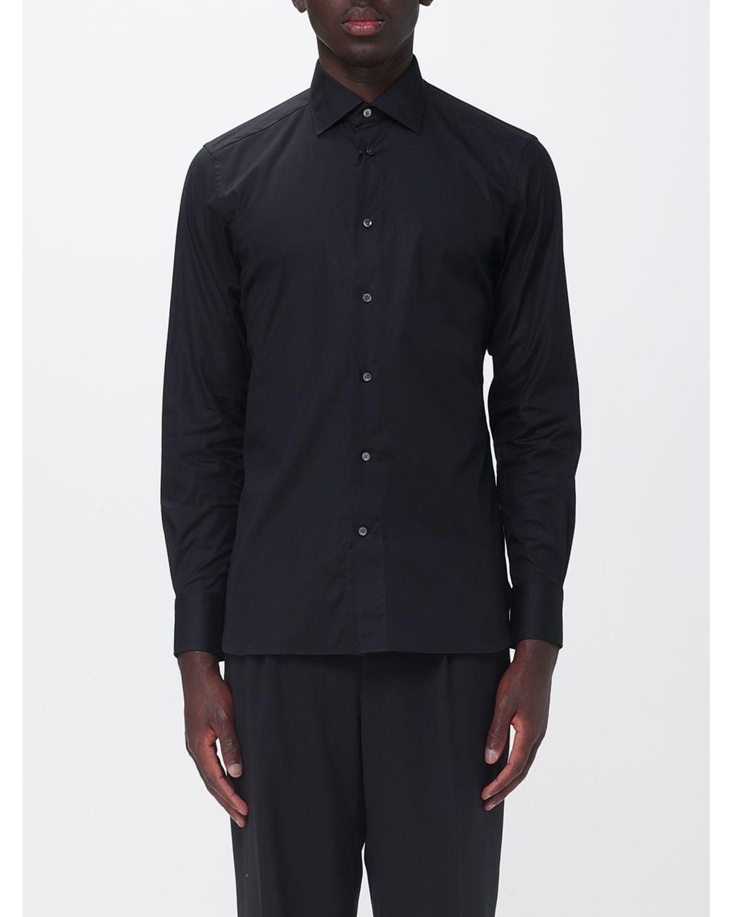 Zegna Blue Classic Cotton Shirt for men