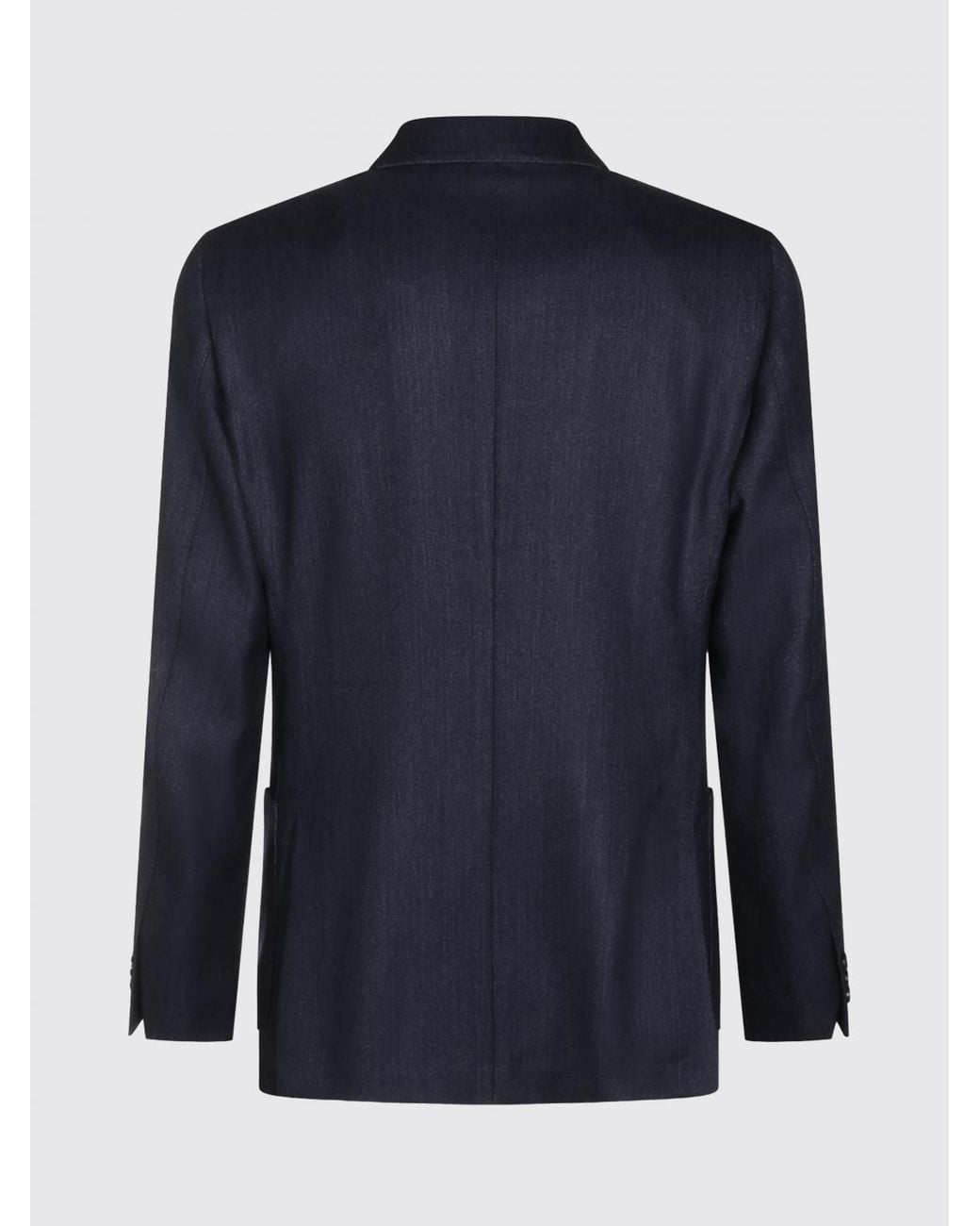 Lardini Blue Double-Breasted Wool Blazer With Peak Lapels And Patch Pockets for men