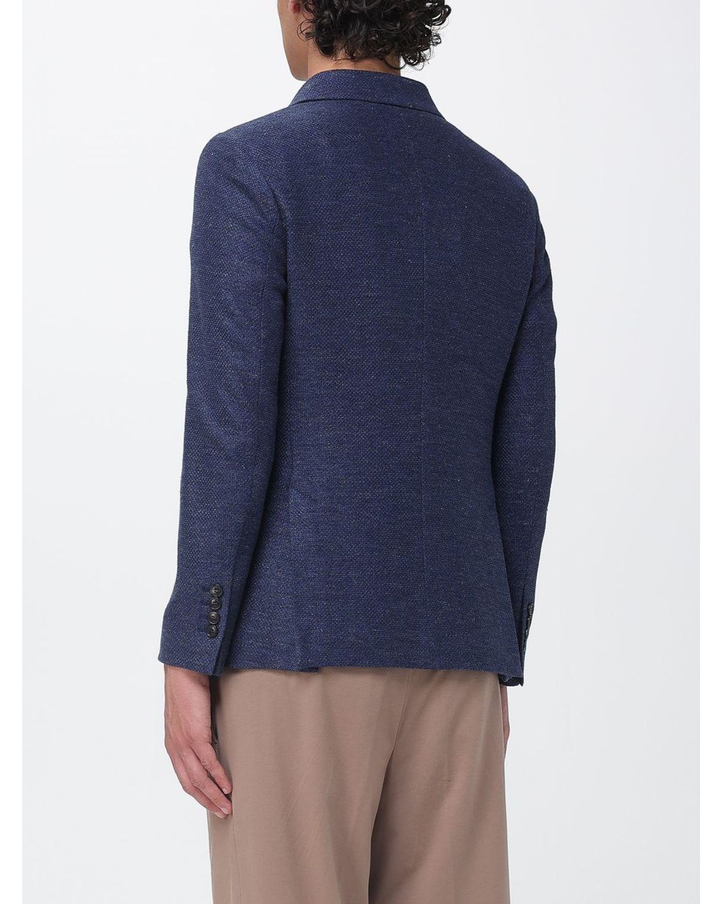 Circolo 1901 Blue Double Breasted Linen And Cotton Blazer for men