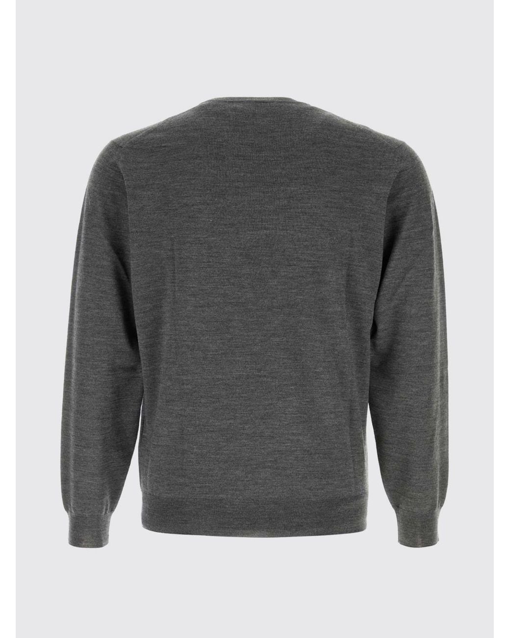Fedeli Gray Crew-Neck Jumper for men