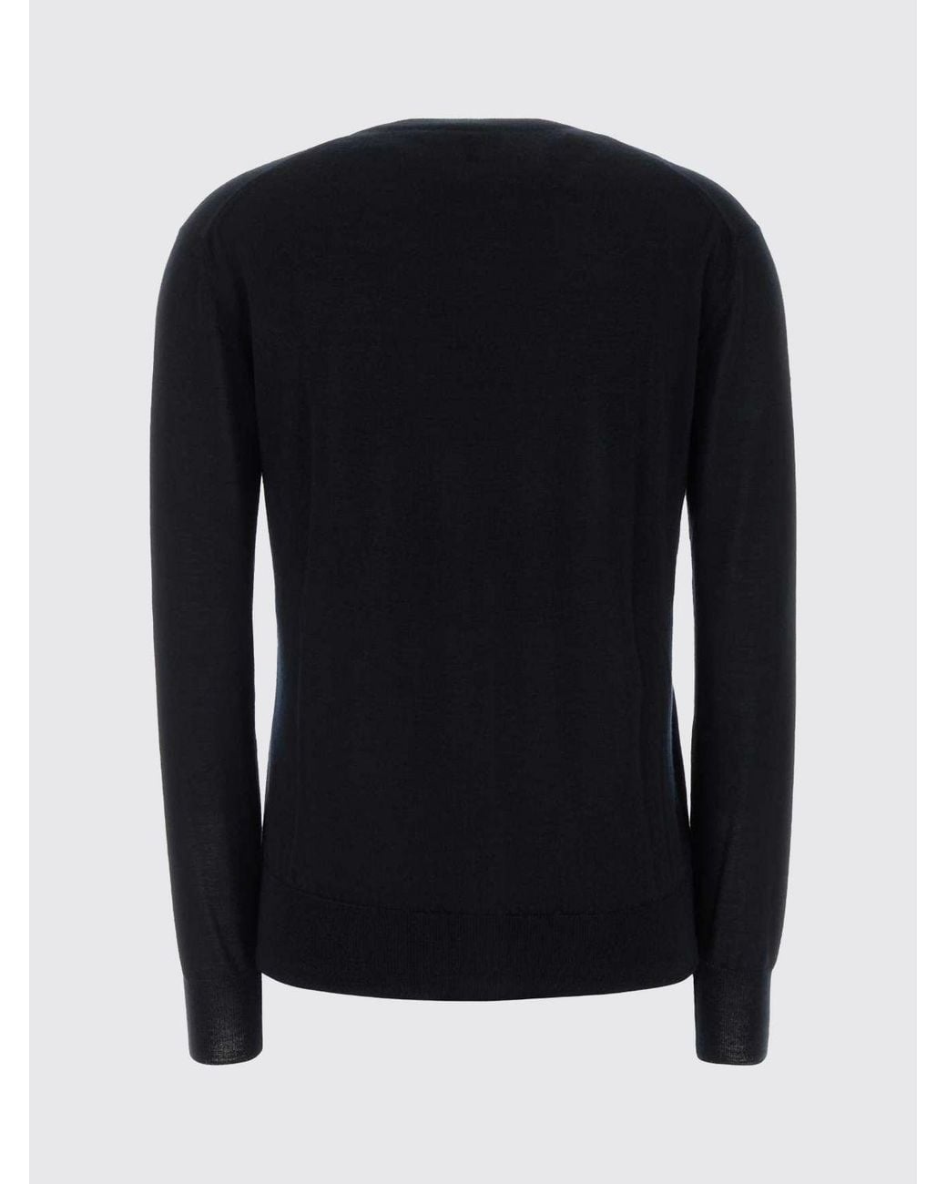 Giorgio Armani Blue Pure Cashmere V-Neck Cardigan With Ribbed Trims