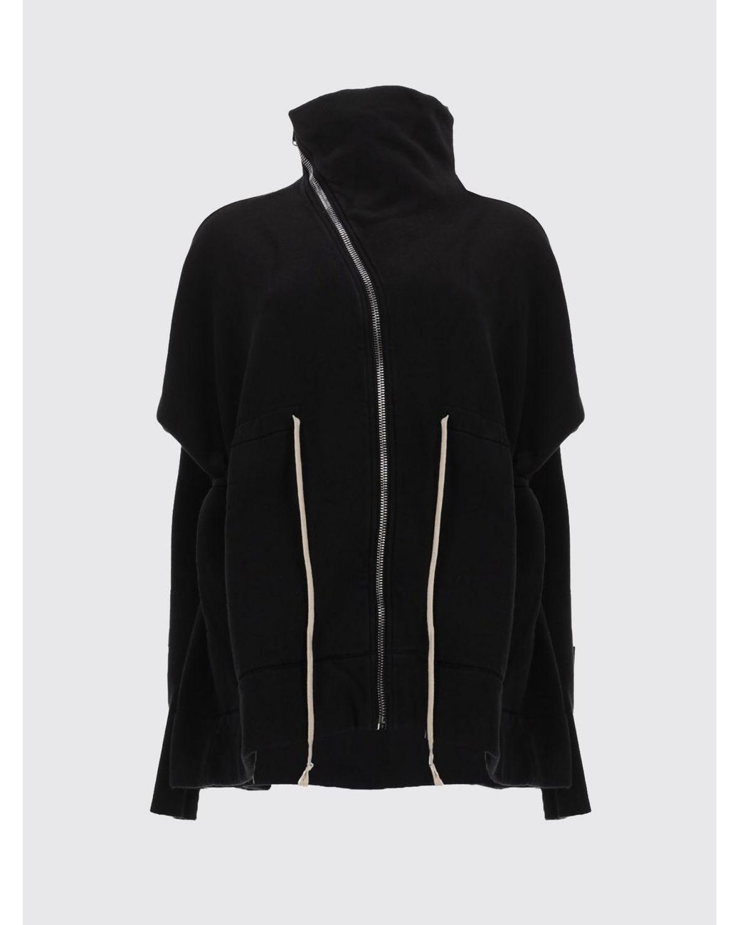Rick Owens Black Cotton Sweatshirt