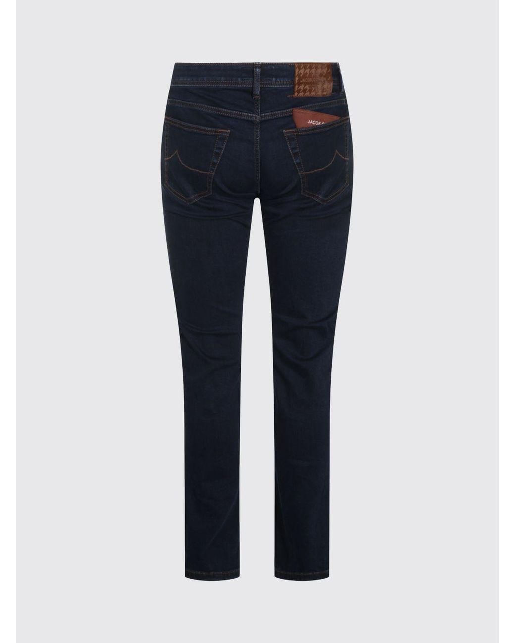 Jacob Cohen Blue Slim-Fit Cotton Denim Jeans With Mid-Rise Waist And Back Logo for men