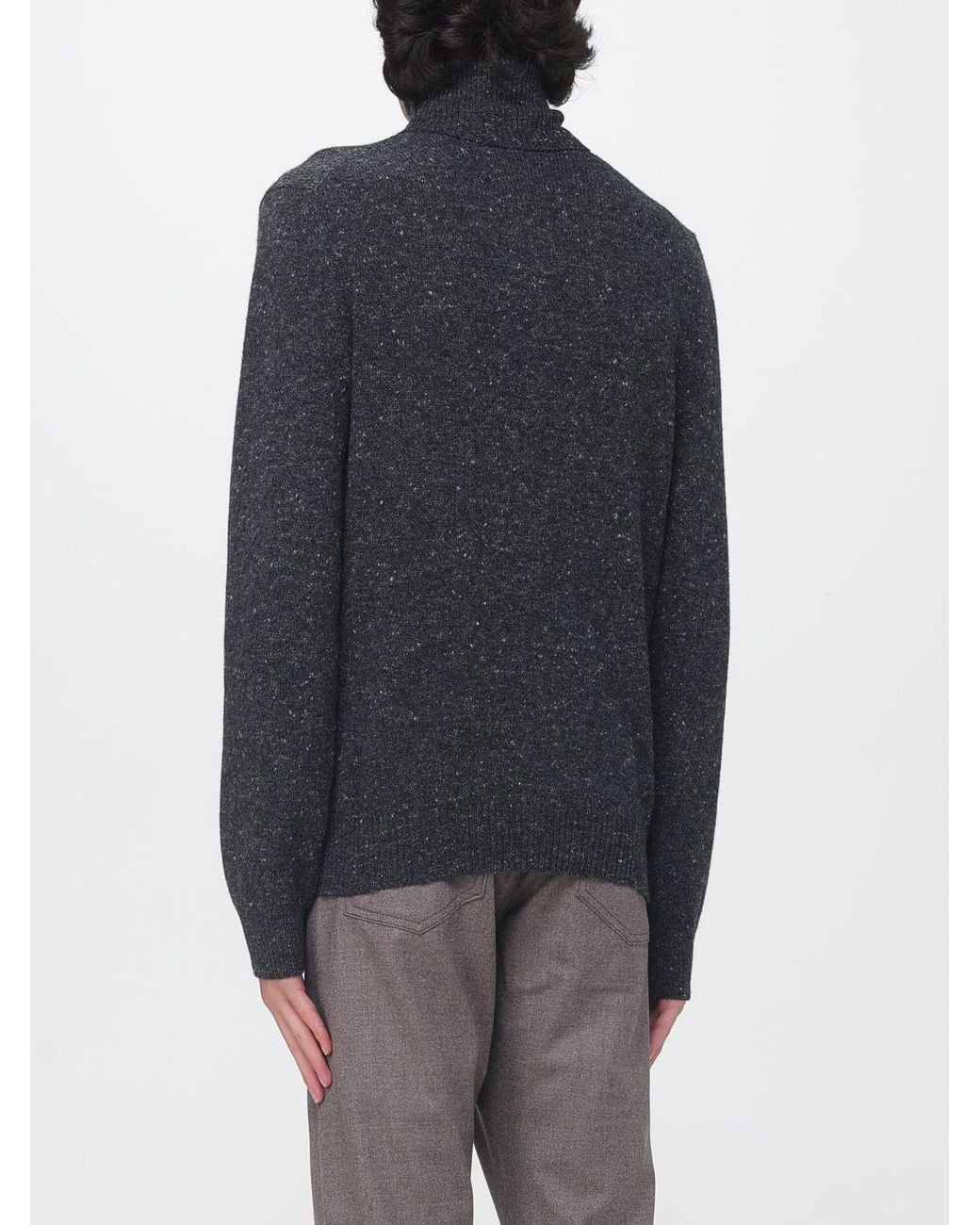 Luciano Barbera Gray Cashmere And Wool Blend Turtleneck Jumper for men