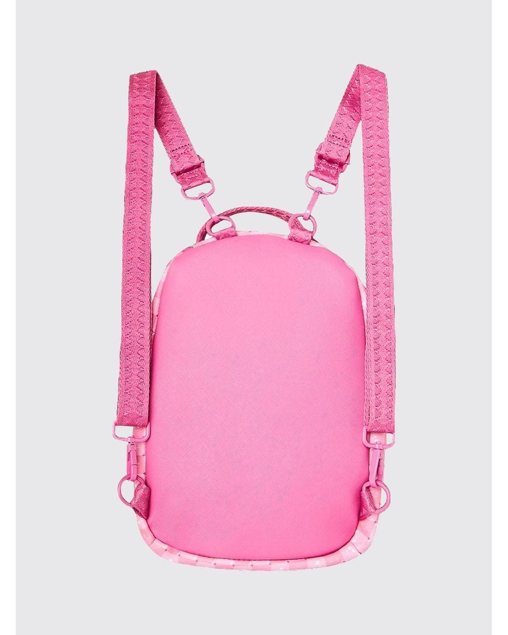 Sprayground Pink New Check Faces Coated Cotton Backpack With Check Print
