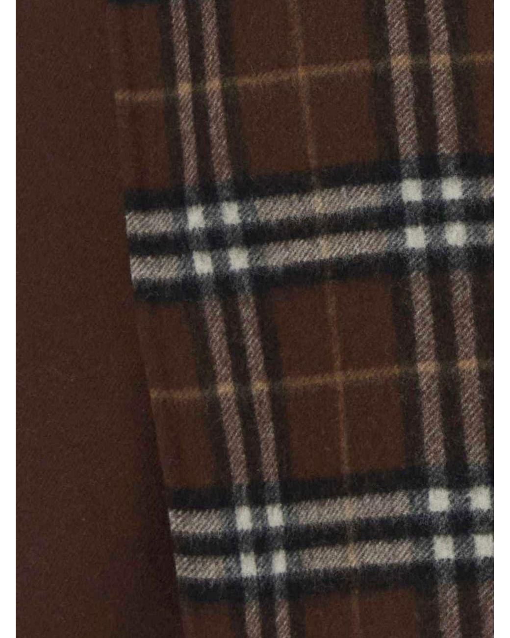 Burberry Brown Check Wool Robe Coat With A Shawl Collar And Self-Tie Belt