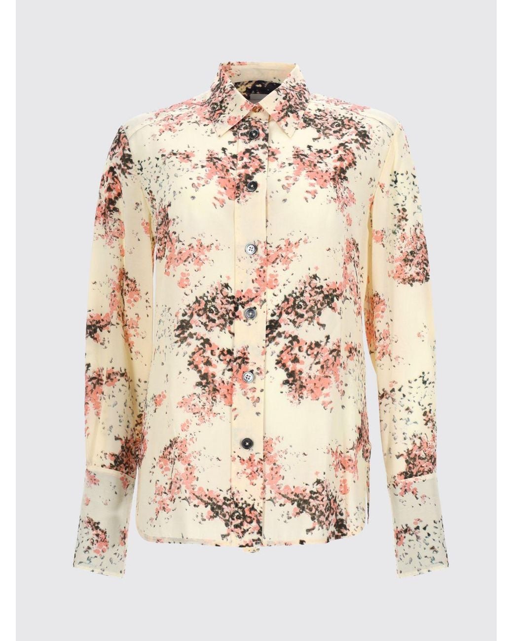 Paul Smith Natural Viscose Shirt With Floral Print