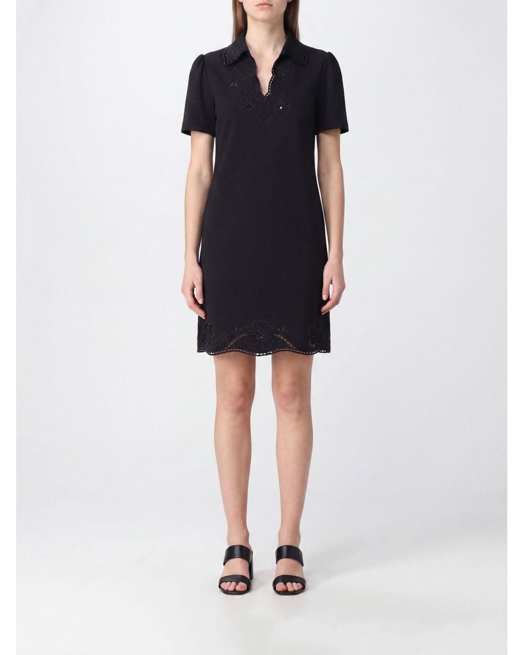 Twinset Blue Mini Chemisier Dress